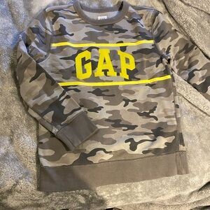 GAP Kids Camouflage Sweatshirt - Gray and Yellow